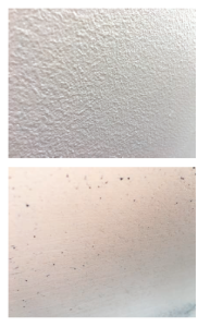 Before and after longboarding the new primer with 80grit sandpaper.